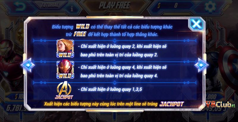 Luật chơi game nổ hũ Avengers V8Club
